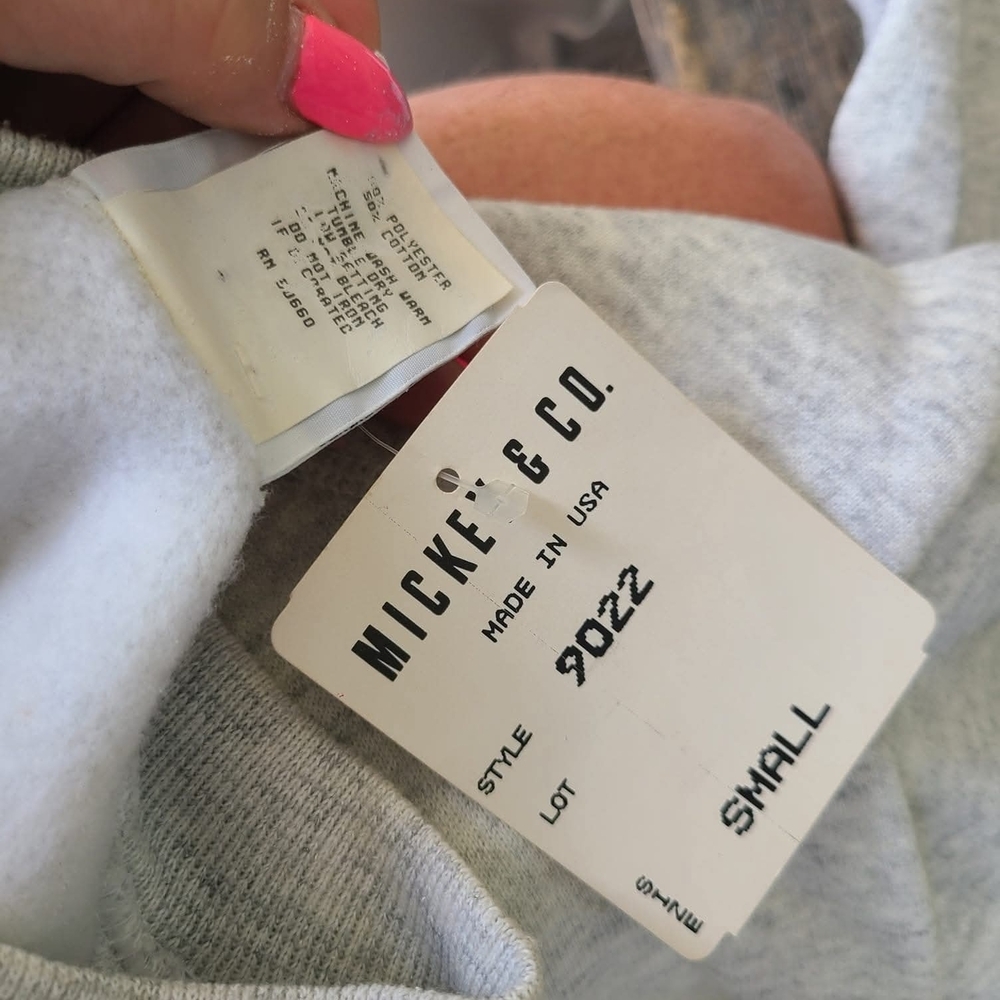 MICKEY & CO. Adult SZ SMALL NWT GRAY MICKEY MOUSE CLUB print pullover sweatshirt - Picture 4 of 4